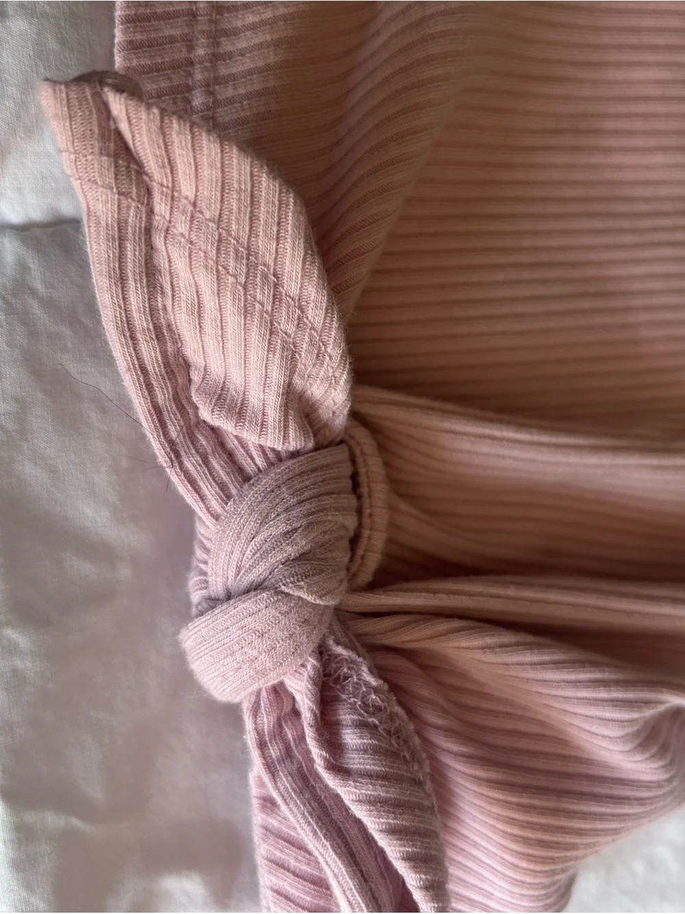 Old Navy Pink Ribbed Knot Tank with Pineapple Patch